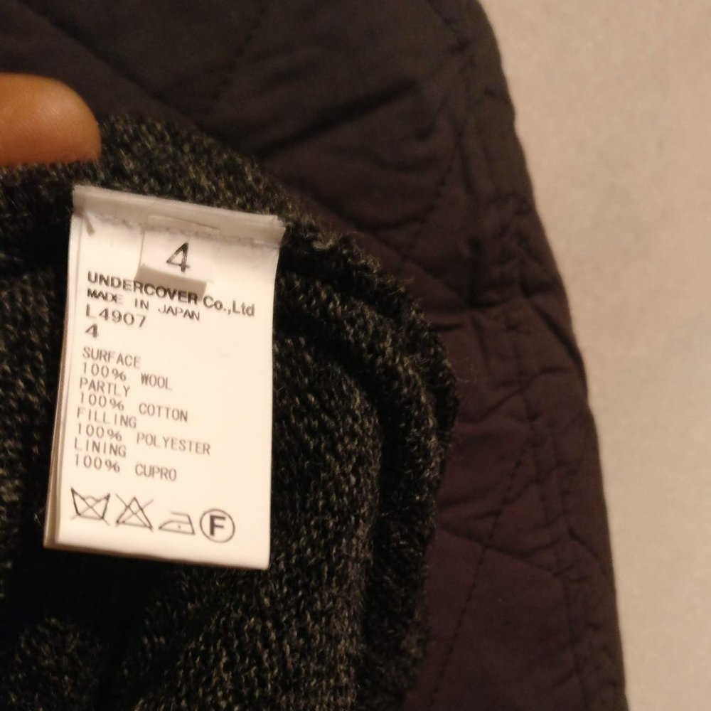 UNDERCOVER JAPAN Aviator bomber quilted puffer Wool Jacket Color Coal Men medium - Picture 4 of 9